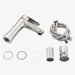 Frap Смеситель для раковины H48 F1048 сатин – фотография-2