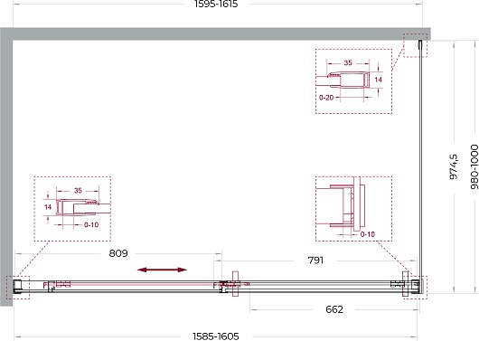 BelBagno Душевой уголок Soft Close-1 SOFT_CLOSE-1-AH-1-160/100-C-Cr 160x100 профиль хром стекло прозрачное – картинка-11