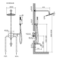 Sancos Душевой комплект Select SC3004MB черный матовый – фотография-4