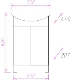 Onika Тумба под раковину Крит 52.10 белая – фотография-4