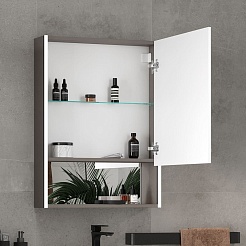Equil Зеркальный шкаф Smile 60 R лен антрацит – фотография-5