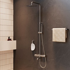 Paini Система душевая Cox 78PW687THSSD250F1B с термоcтатом, поворотный излив, брашированный никель PVD – фотография-2