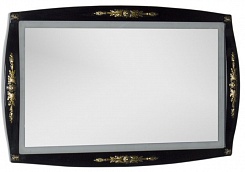 Aquanet Зеркало для ванной "Виктория 120" черный/золото – фотография-1