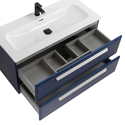 Cezares Тумба с раковиной Eco Cer-N 100 sapfiro CZR-8073-100 ручки сатин – фотография-3