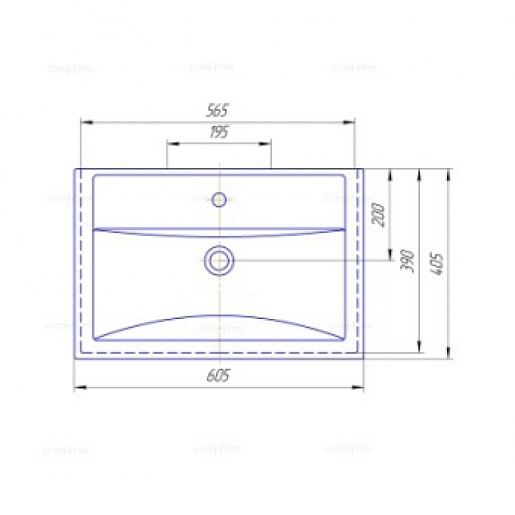 СанТа Тумба с раковиной Калипсо 60 NEW, подвесная – фотография-8