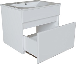 Mixline Тумба под раковину Брикс 60 подвесная белая – фотография-2