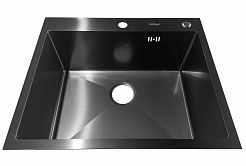 Hoffger Мойка для кухни 6050T Black декор соты – фотография-4