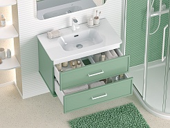 Brevita Тумба с раковиной Verde 90 подвесная зеленая – фотография-6