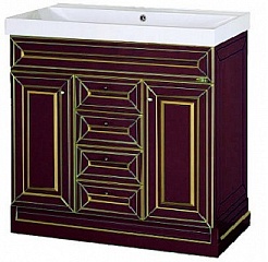 Misty Тумба с раковиной Vena 105 бордо патина – фотография-2