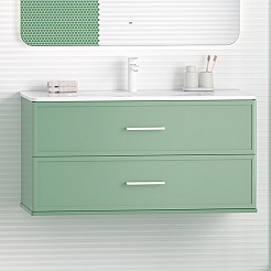 Brevita Тумба с раковиной Verde 100 подвесная зеленая – фотография-5