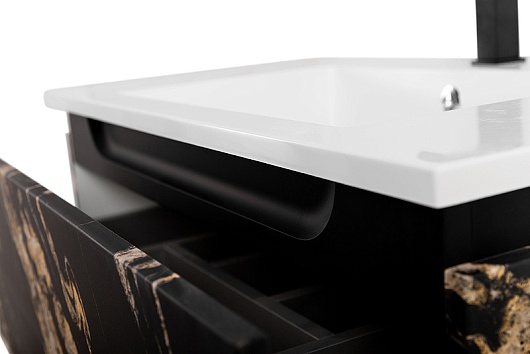 Cezares Тумба с раковиной Slider 100 с 2 ящиками подвесная чёрный фьюжн – картинка-29
