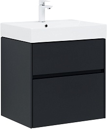 Aquanet Тумба под раковину Бруклин 60 подвесная черная матовая – фотография-1