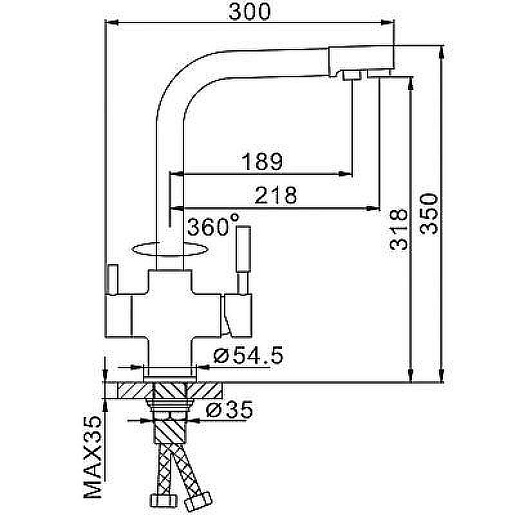 Frap Смеситель для кухни F4352-6 черный – картинка-3