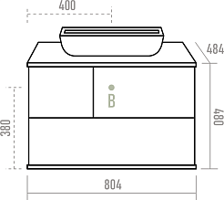 Misty Тумба с раковиной Коломбо 80 подвесная дуб галифакс/антрацит – фотография-6