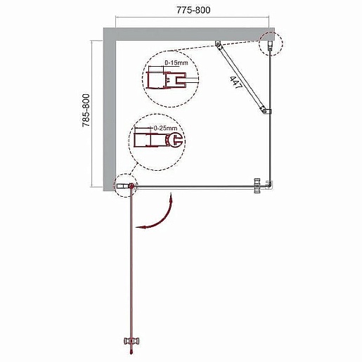 BelBagno Душевой уголок Etna 80/80 ETNA-A-1-80-C-Cr стекло прозрачное – картинка-5