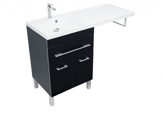 Aquanet Тумба с раковиной Верона 120 L напольная черная – картинка-5