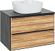 Runo Тумба под раковину Мальта 70 подвесная дуб/черная – фотография-18