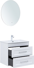 Aquanet Мебель для ванной Бостон New 70 Flat подвесная белый сатин – фотография-2