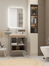 Teymi Тумба с раковиной Netta 60 подвесная дуб/графит – фотография-12