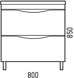 Corozo Тумба с раковиной Лиана 80 дуб/графит – фотография-6