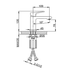 Frap Смеситель для раковины H84-9 F1084-9 оружейная сталь – фотография-2