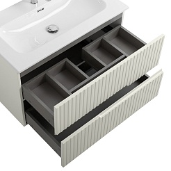 Cezares Тумба под раковину Duet-N 80 подвесная CZR-8073-80 альпака брашированная – фотография-3