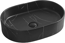 Ceruttispa Раковина накладная 50 CR0055B MMB1 мрамор черный матовый – фотография-1
