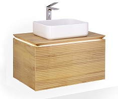 Jorno Тумба под раковину Karat 80 с подсветкой светлый бук