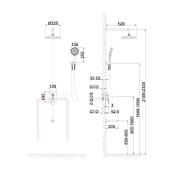 Tokito Душевая система RAIN хром TOK-RAI-1020 – фотография-2