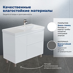 Aquanet Тумба с раковиной Nova Lite 2.0 100 R белая – фотография-19