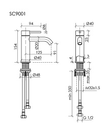 Sancos Смеситель для раковины Etna вороненая сталь SC9001GG – фотография-3