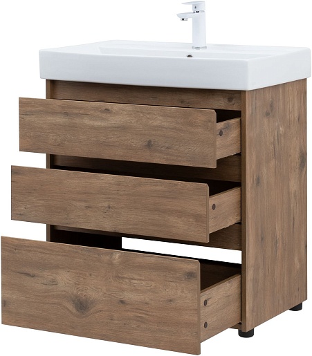 Aquanet Тумба под раковину Nova Lite 75 дуб рустикальный – фотография-8
