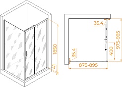RGW Душевой уголок Passage PA-145 100x90 профиль хром стекло прозрачное – фотография-7