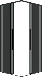 Grossman  Душевой уголок Galaxy 100x100x195 профиль черный матовый стекло тонированное – фотография-2