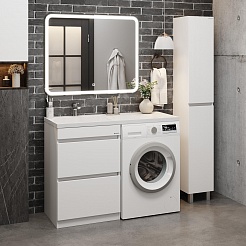 Onika Мебель для ванной Милтон 120 L под стиральную машину белая – фотография-3