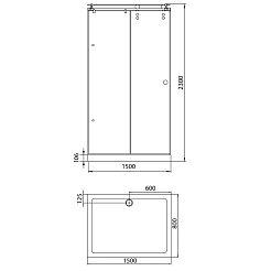 Aquanet  Душевой уголок "Beta 150x80-13" тонированное стекло – фотография-2