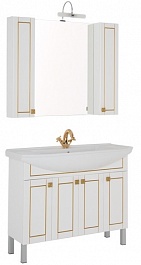Aquanet Мебель для ванной "Честер 105" белый/золото – фотография-1