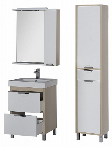 Aquanet Зеркальный шкаф "Гретта 75" светлый дуб – картинка-9