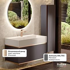 Jorno Тумба под раковину Filoro 90 подвесная антрацит – фотография-3