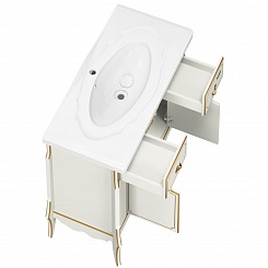  Мебель для ванной комнаты Luise 100 белая/патина золото – фотография-6