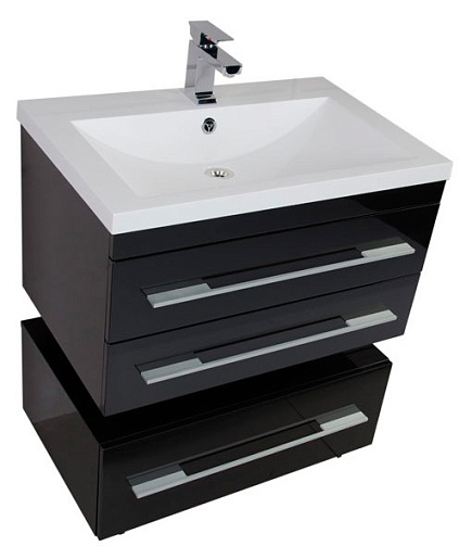 Aquanet Мебель для ванной  "Нота 75 лайт" черная (169215) – картинка-3