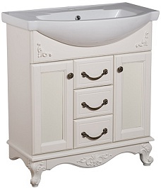 Bas Тумба под раковину Версаль 75, слоновая кость, глухие дверцы – фотография-1