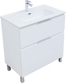 Aquanet Тумба с раковиной Алвита New 80 Flat белая матовая – фотография-5