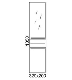  Пенал для ванной "Ginza" белый с черным R – фотография-4