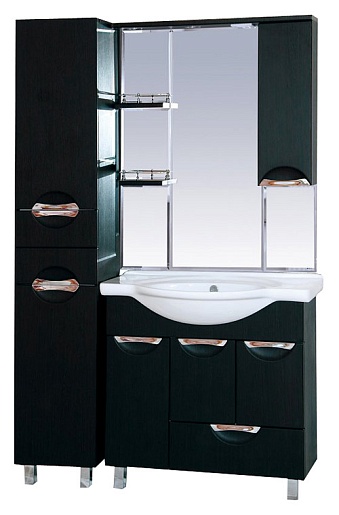 Misty Пенал для ванной Глория L венге с б/к – картинка-3