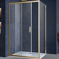 Vincea Душевой уголок Alpha 110x80 VSR-3AL8011CLG профиль брашированное золото стекло прозрачное