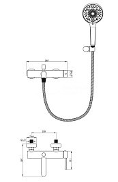 Oliveeka Смеситель для вынны с душем Y OL-639017-BGM матовый оружейный металл – фотография-2
