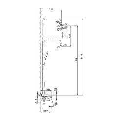 Frap Душевая стойка H202 F24202-9 оружейная сталь – фотография-2