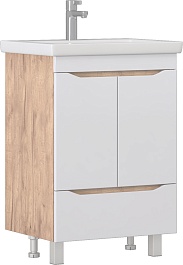 Vigo Тумба под раковину Grani 600-2-1 белая/дуб золотой – фотография-1