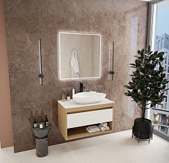 Teymi Тумба с раковиной Ritta 85 дуб эврика/белый матовый T60531 раковина T50802 – фотография-2